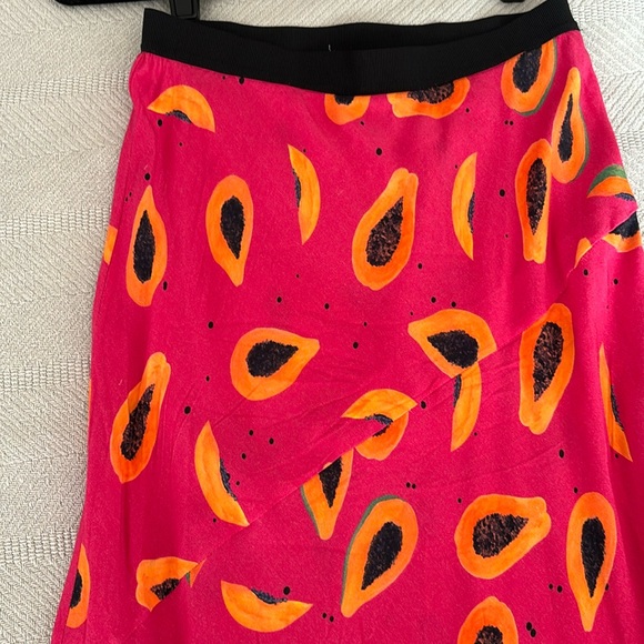 Corey Lynn Calter papaya fruit bias cut slip skirt - fits size small - Picture 3 of 7